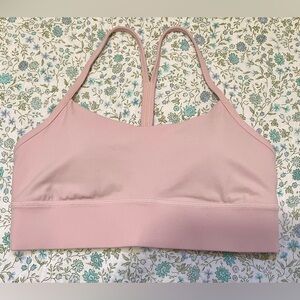 Lululemon Athletica Light Pink Sports Bra Flow Y Longline Sports Bra